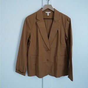 Eileen Fisher Organic Cotton Stretch Poplin Relaxed Jacket